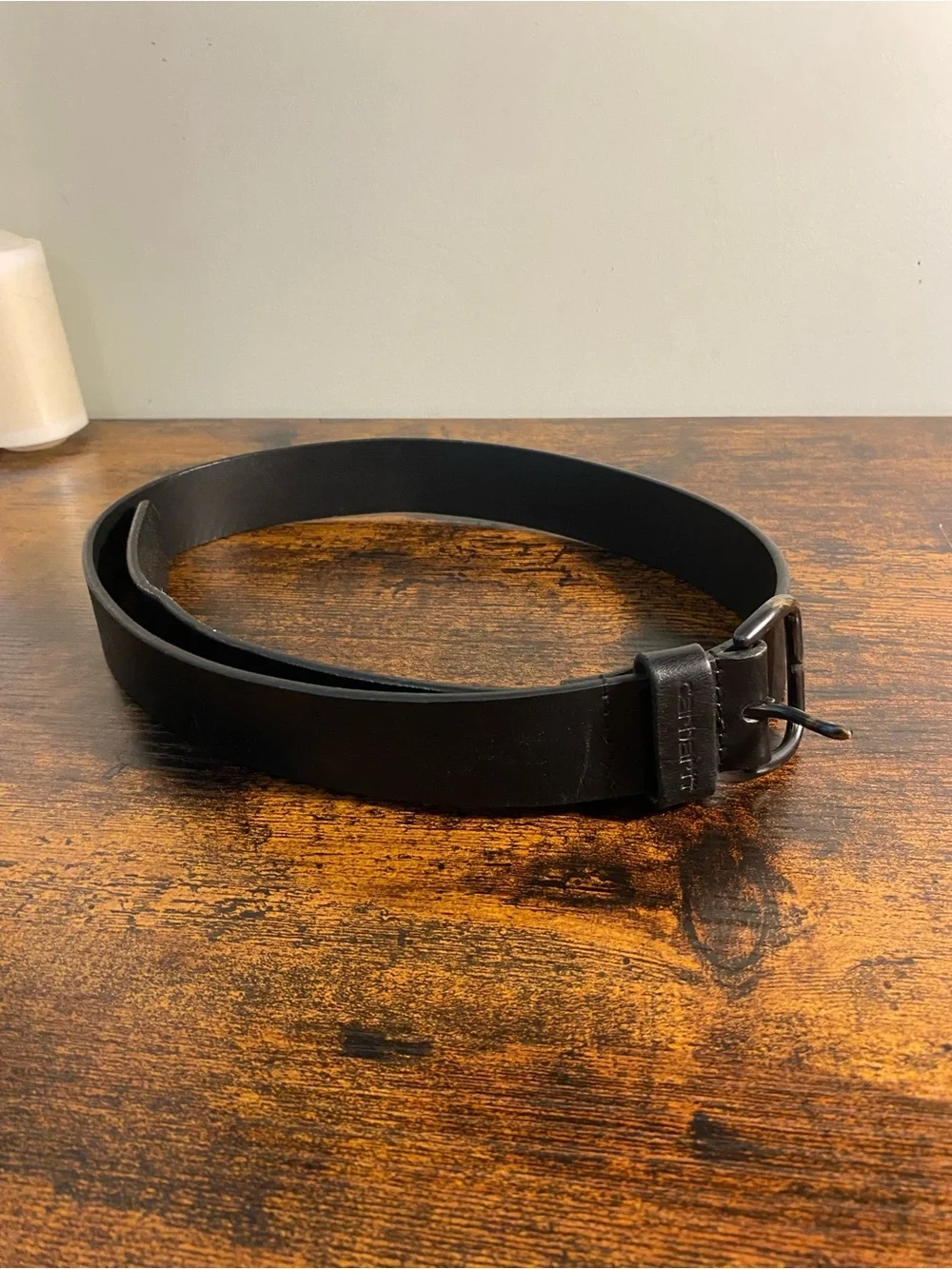 Carhartt Classic Black Leather Men's Belt - Sleek Everyday Style